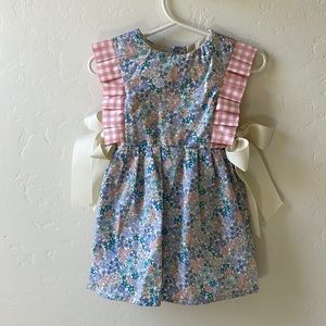 Handmade Checkered Floral Baby Girl Dress
